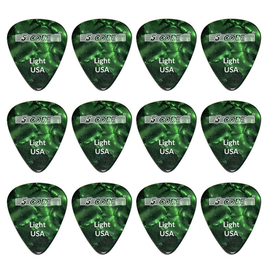 5Core Guitar Picks Celluloid Light Gauge 0.46Mm Pick - Acoustic Electric Bass Guitars GREEN